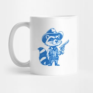 Sheriff Raccoon in Blue - Wild West Adventure Vintage Design Mug